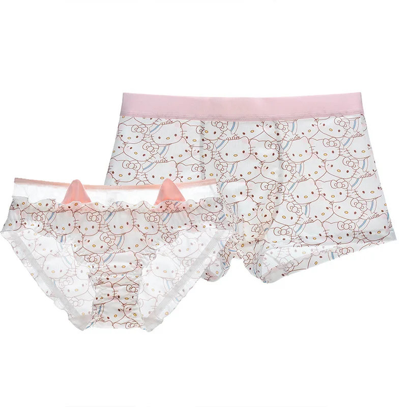

Sanrio Hello Kitty Knitting Lovers Panties Y2k Summer Breathable Briefs Lingerie Women Kawaii Pink Anime Cute Underwear Female