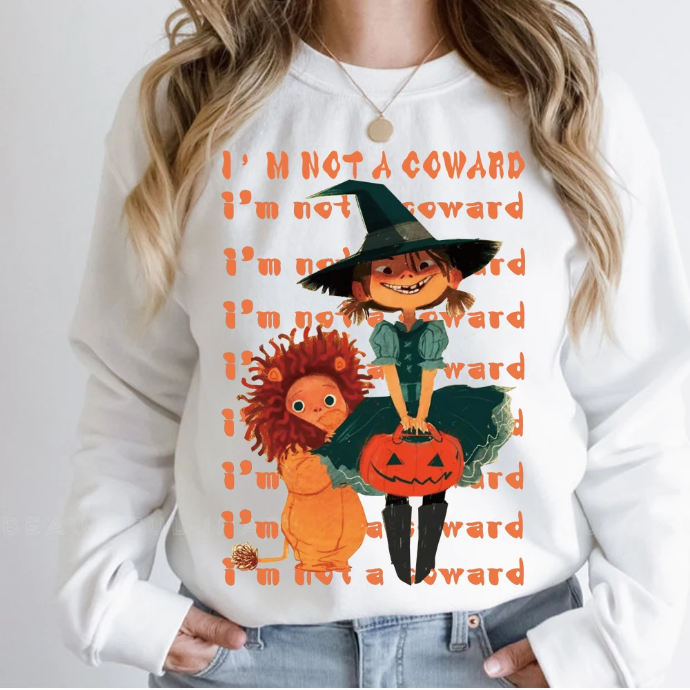 

Свитшот в стиле Харадзюку с надписью «I'm Not A Coward» на День всех святых на Хэллоуин