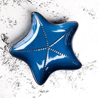 blue ocean starfish special shaped ceramic dessert plate appetizer plates