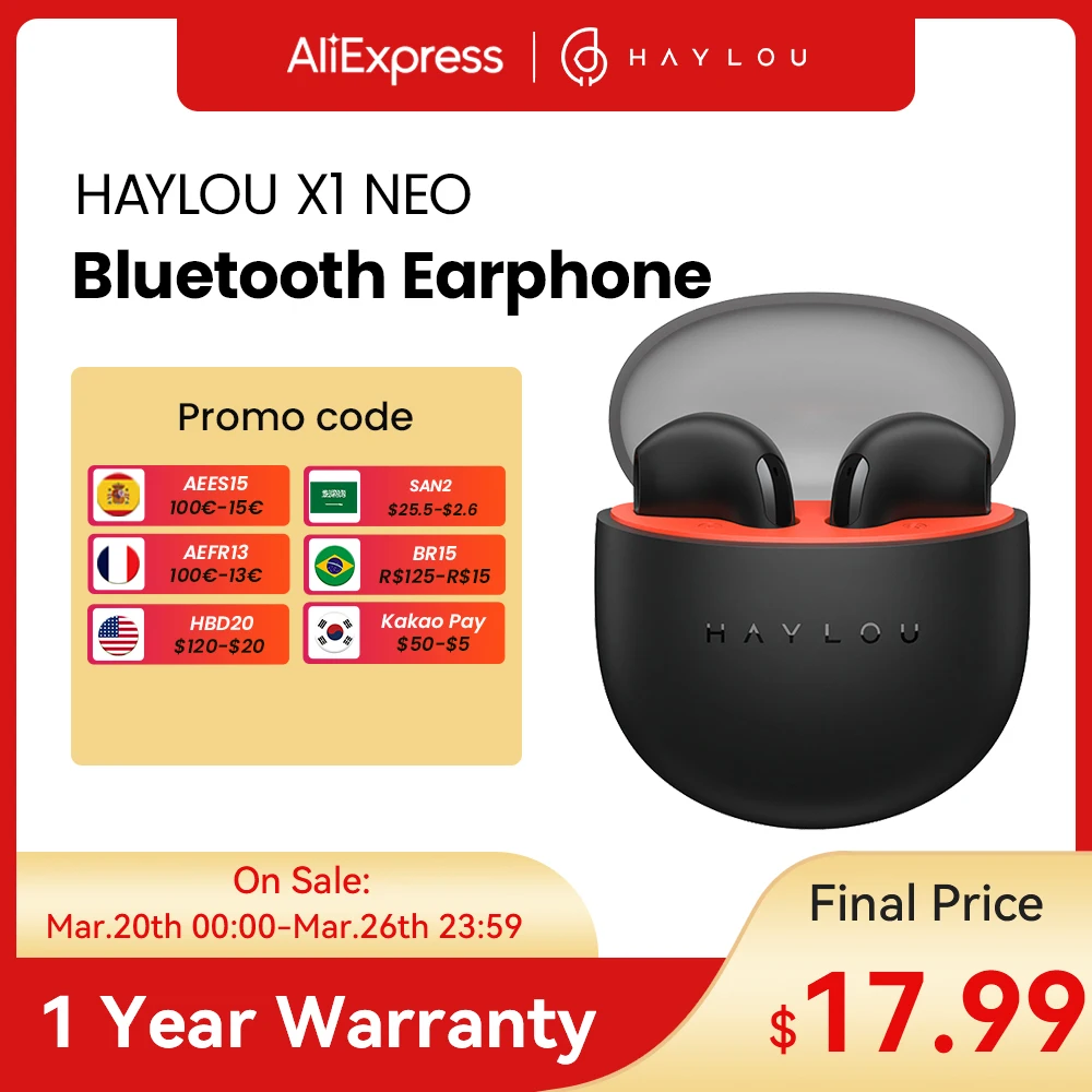 HAYLOU X1 Neo TWS Bluetooth 5.3 Earphones 0.06s Low Latency 