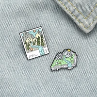 creativity christmas rivers enamel pin mountains womens brooch tickets badges books new year gift lapel pins friends jewelry