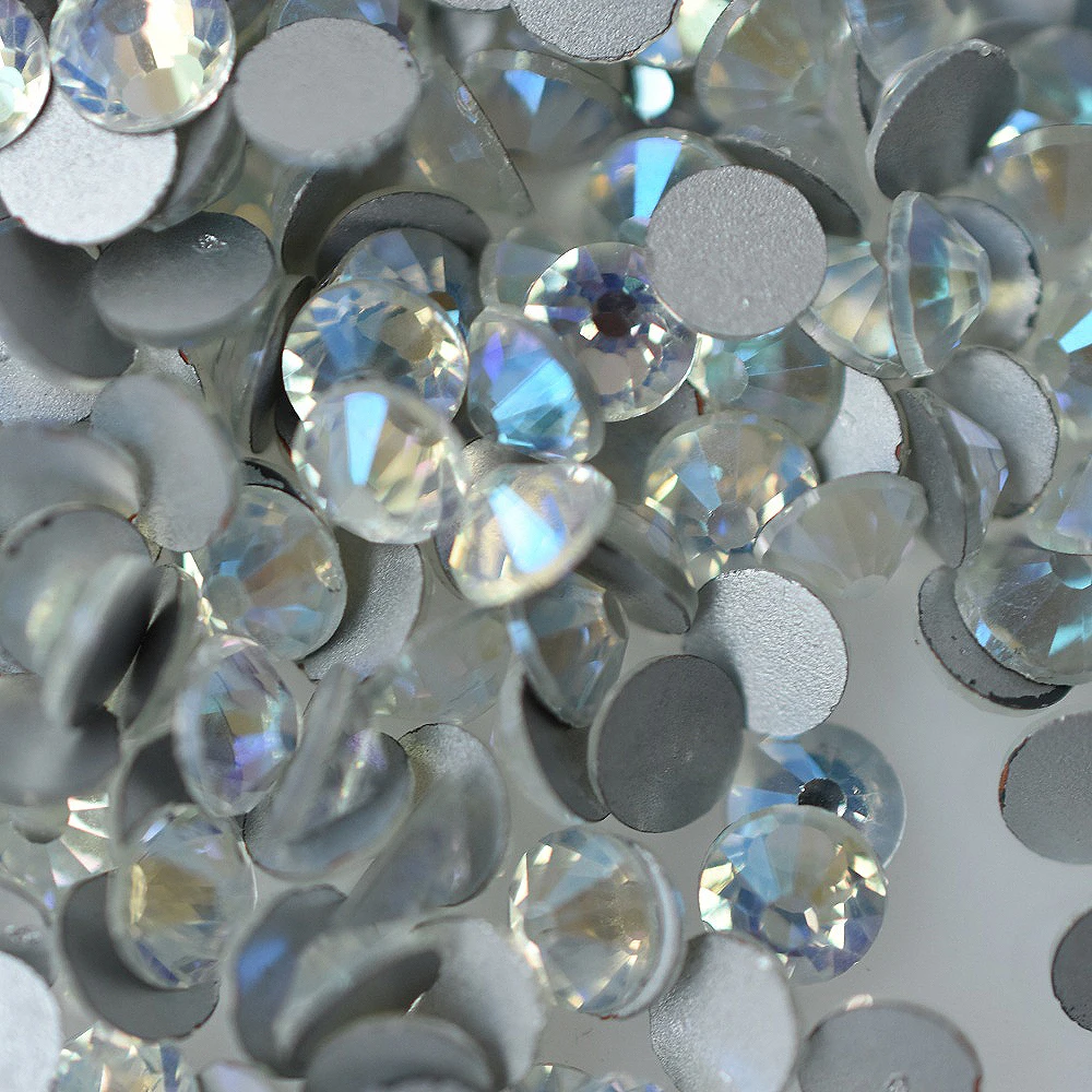 SS4-30 Heavens Light Glass Nail Art Decorations Glitter Flatback Rhinestone Non HotFix Glue on 3D Crystal Wedding Dress Gems Top