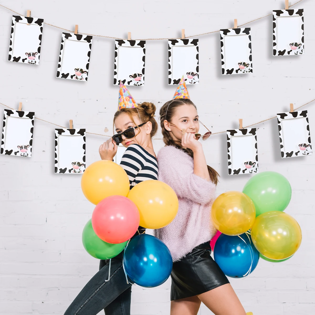 Ферма черно-белая папка с рисунком коровы флаг баннер декор для вечеринки в честь