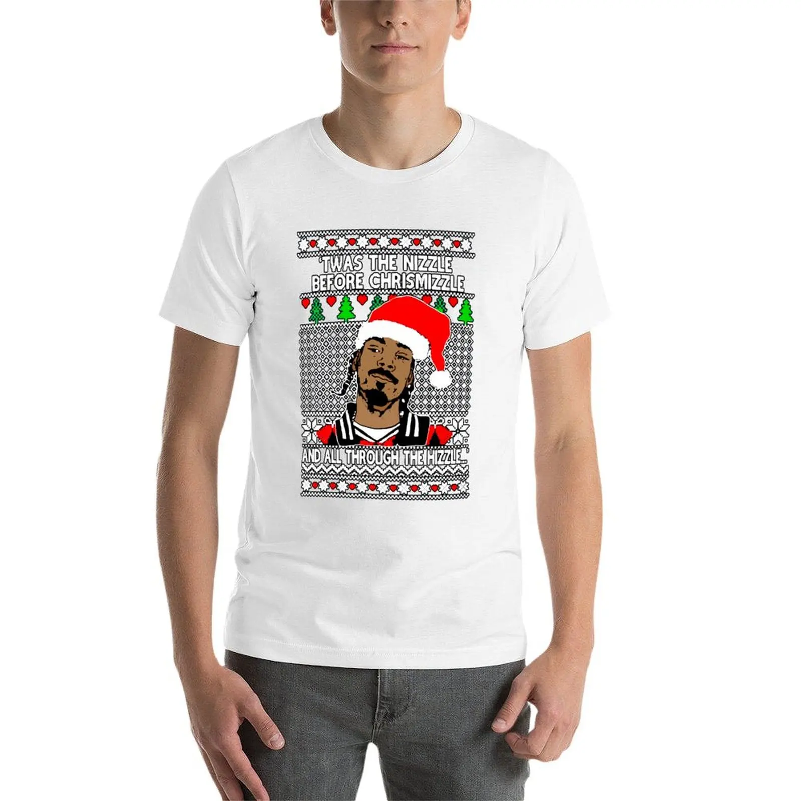 Фото Twas The Nizzle Before Chrismizzle And All Through The Hizzle, I Love This, Trending T-Shirt Work Duty Casual T-Shirt №3