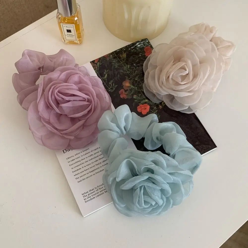 Резинка для волос сетчатая повязка с цветком кольцо камелии веревка в корейском