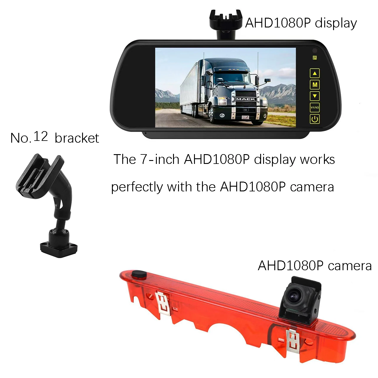 Камера заднего вида стоп-сигнала с 7-дюймовым зеркальным монитором для Renault Kangoo