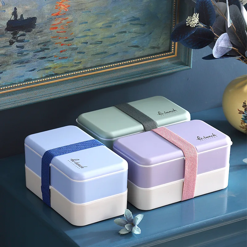 

Японская двухслойная сумка для ланча, Ланч-бокс с подогревом для микроволновой печи, дизайнерские пищевые контейнеры с переплетением, Ланч-...