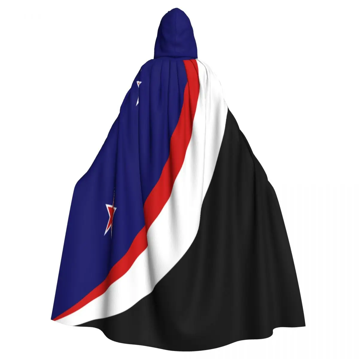 Unisex Witch Party Reversible Hooded Adult Vampires Cape Cloak New Zealand Flag Land Of The Long White Cloud Traditional Blue