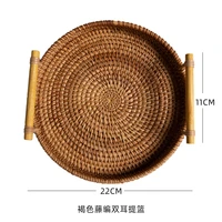 jewelry display plate bracelets necklace rings earrings display tray hand woven rattan storage tray props jewelry organizer rack