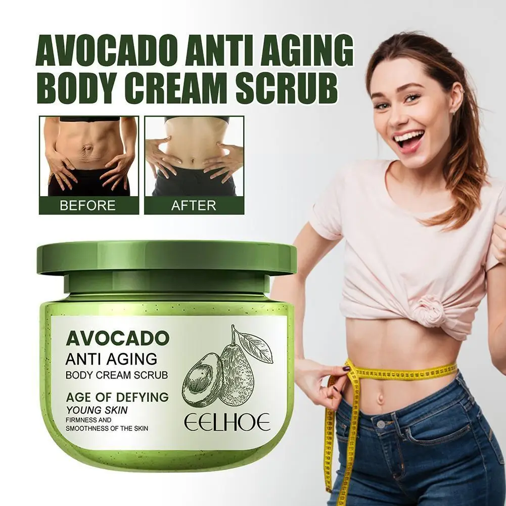 

250g Avocado Body Cream Exfoliating Scrub Himalayan Salt Body Scrub Anti Cellulite Body Scrub for Women Dropshipping N5N0