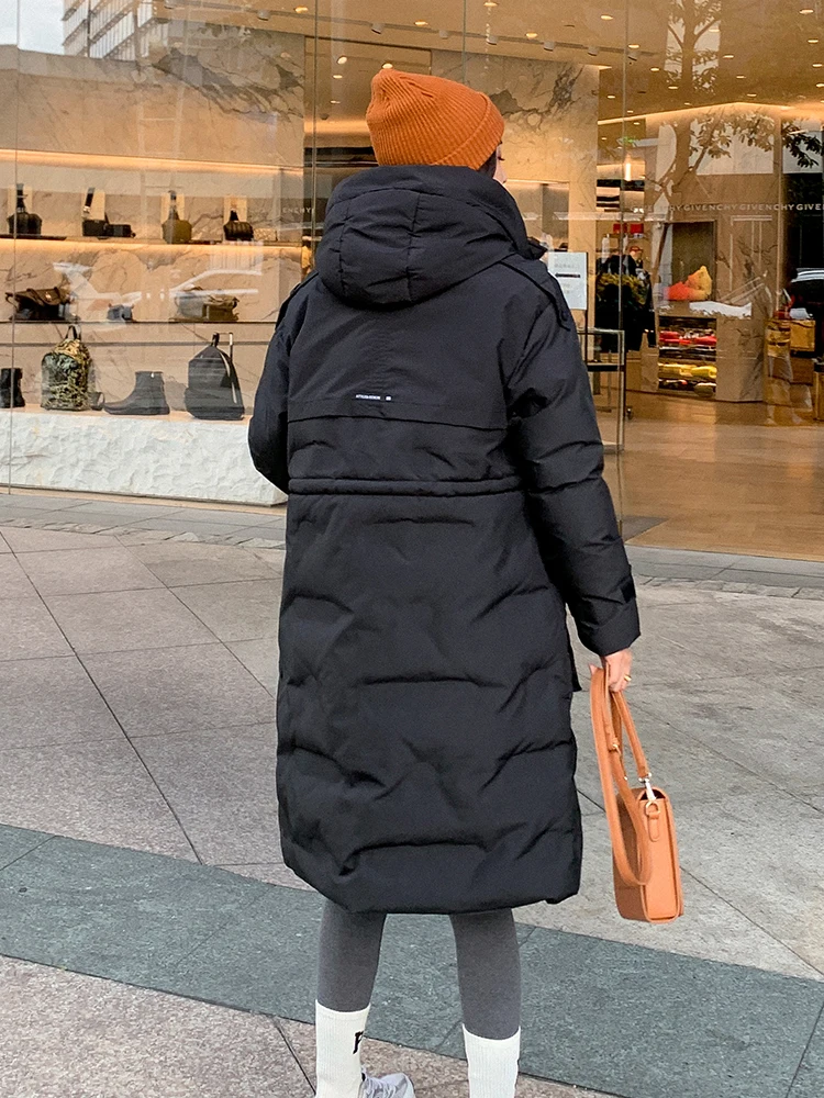 High Quality Winter Long Parka For Women Hooded Oversized Large Size 4XL Female Solid Coat Jacket Padded Warm