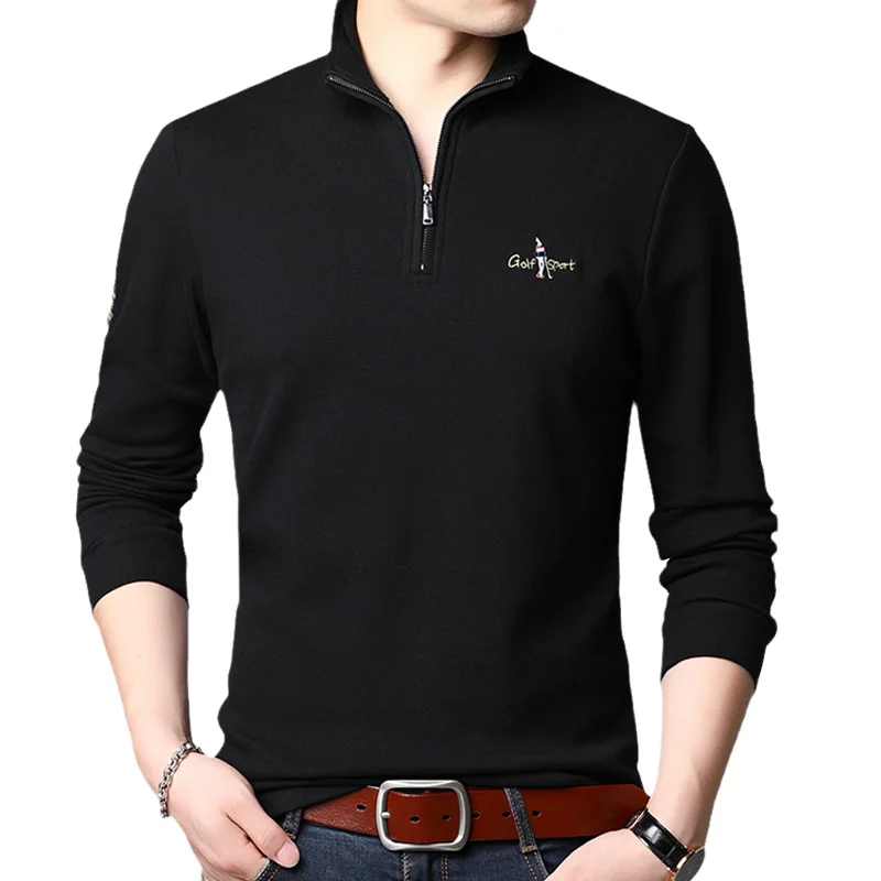 Новая мужская рубашка Qiamania с длинными рукавами и воротником-стойкой из чистого