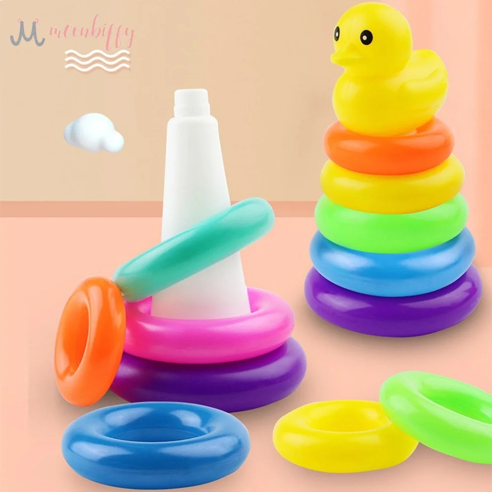 

Montessori Toys Children's Educational Rainbow Tower Ring Toy Color Learning Toys Stacking Tower Baby Sensory Toys
