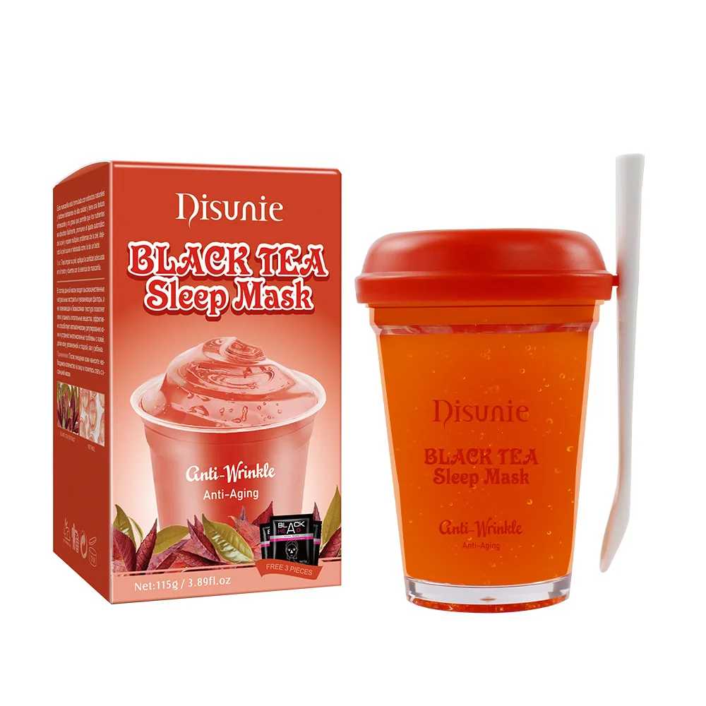 

Оптовая продажа, маска для сна из черного чая, увлажняющая укрепляющая цементная маска без мытья, 115 г