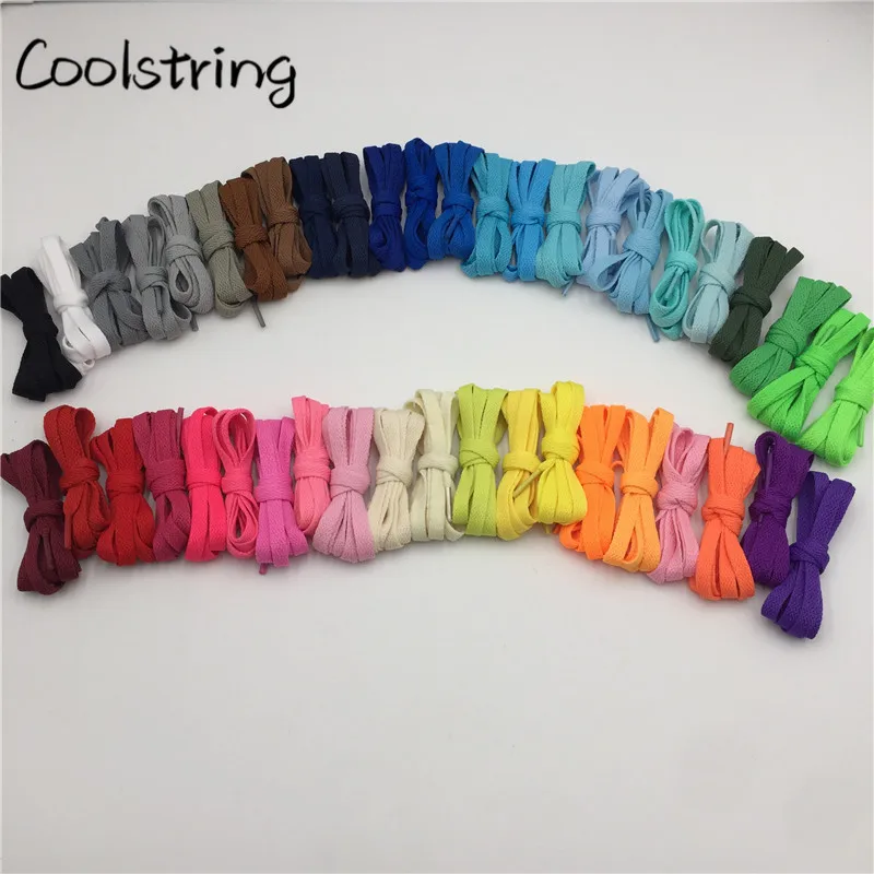 Coolstring 8mm Premium Multicolor Single Layer Flat Polyester Shoelaces For Casual Sneaker Gym Shoes Latchet Canvas Boots Laces
