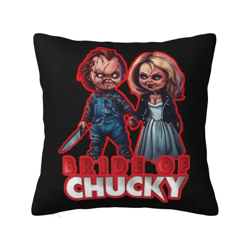 

Chucky And Tiffany Cushion Cover Scary Bride of Chucky Soft Nordic Throw Pillow Cover Decor Home Pillowcase