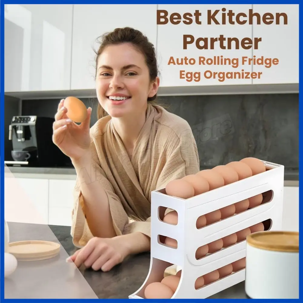 4-уровневый держатель для яиц в холодильнике автоматическая вращающаяся коробка