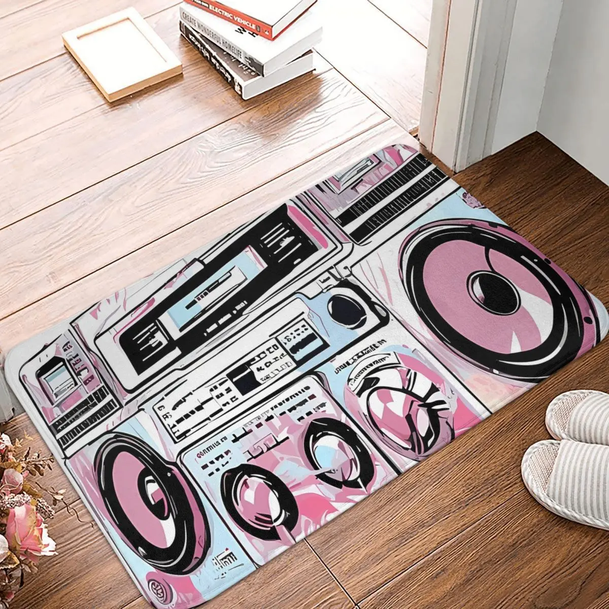 Radio Boombox Boom Box Music Anti-Slip Rug Doormat Living Room Mat Floor Carpet Entrance Door Decor