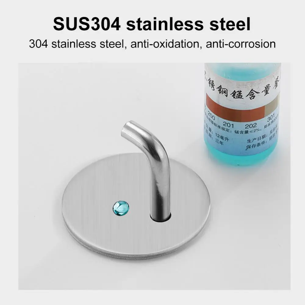 

Wall Hook Storage Hanger Stainless Steel Wall Hook Up Self-adhesive Towel Key Umbrella Hanger Hook Kitchen Bathroom Accessories