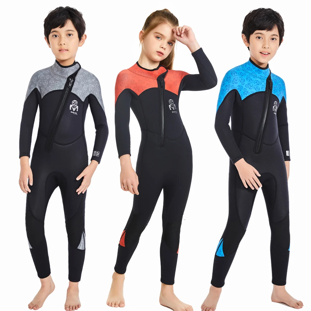 

Youth Thick Thermal Swimsuit Neoprene Wetsuit For Kids Surfing Scuba Diving Suit Boys Underwater Freediving Wet Suits 2.5MM