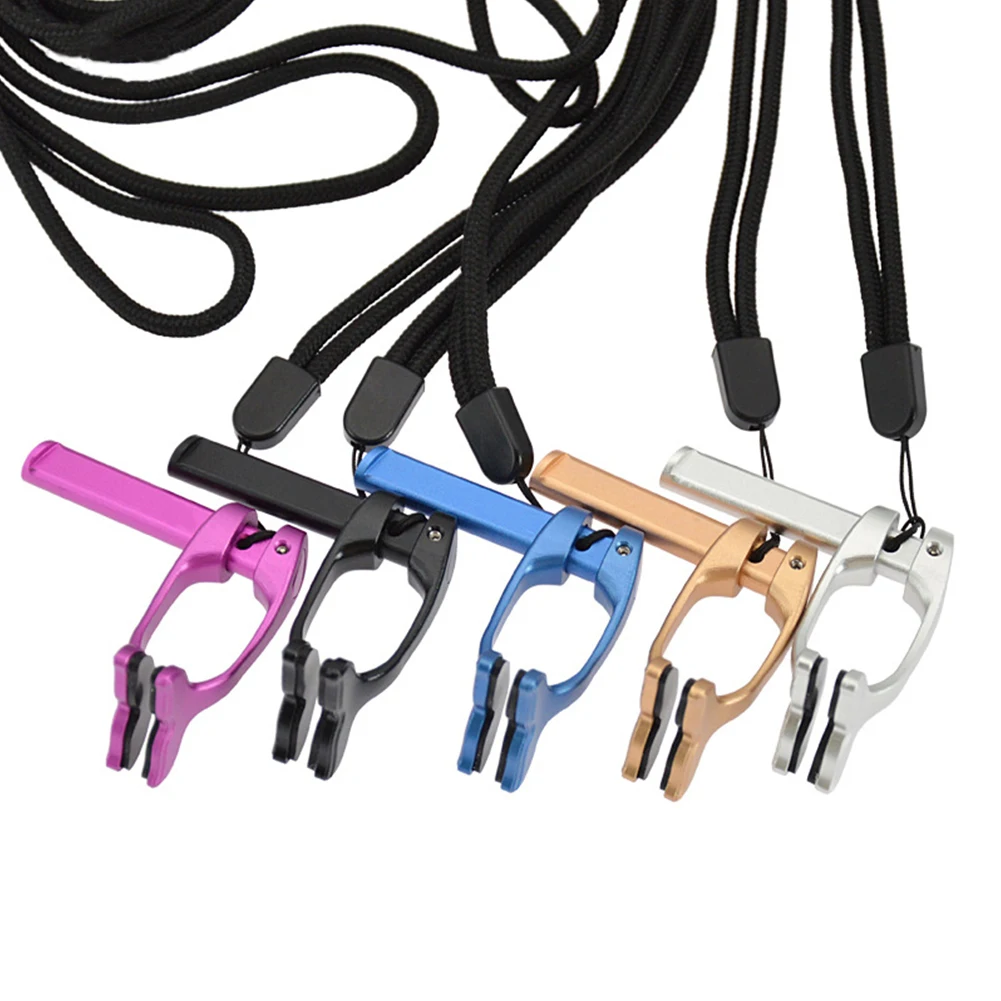 

Adjustable Diving Nose Clip Aluminum Alloy Nonslip Swimming Nose Clip with Anti-Lost Rope for Freediving Snorkeling Spearfishing