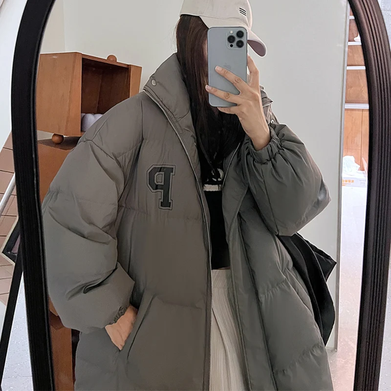 2022 winter fashion new down cotton parka women's alphabet type winter coat long thick padded jacket warm women's jacket trend