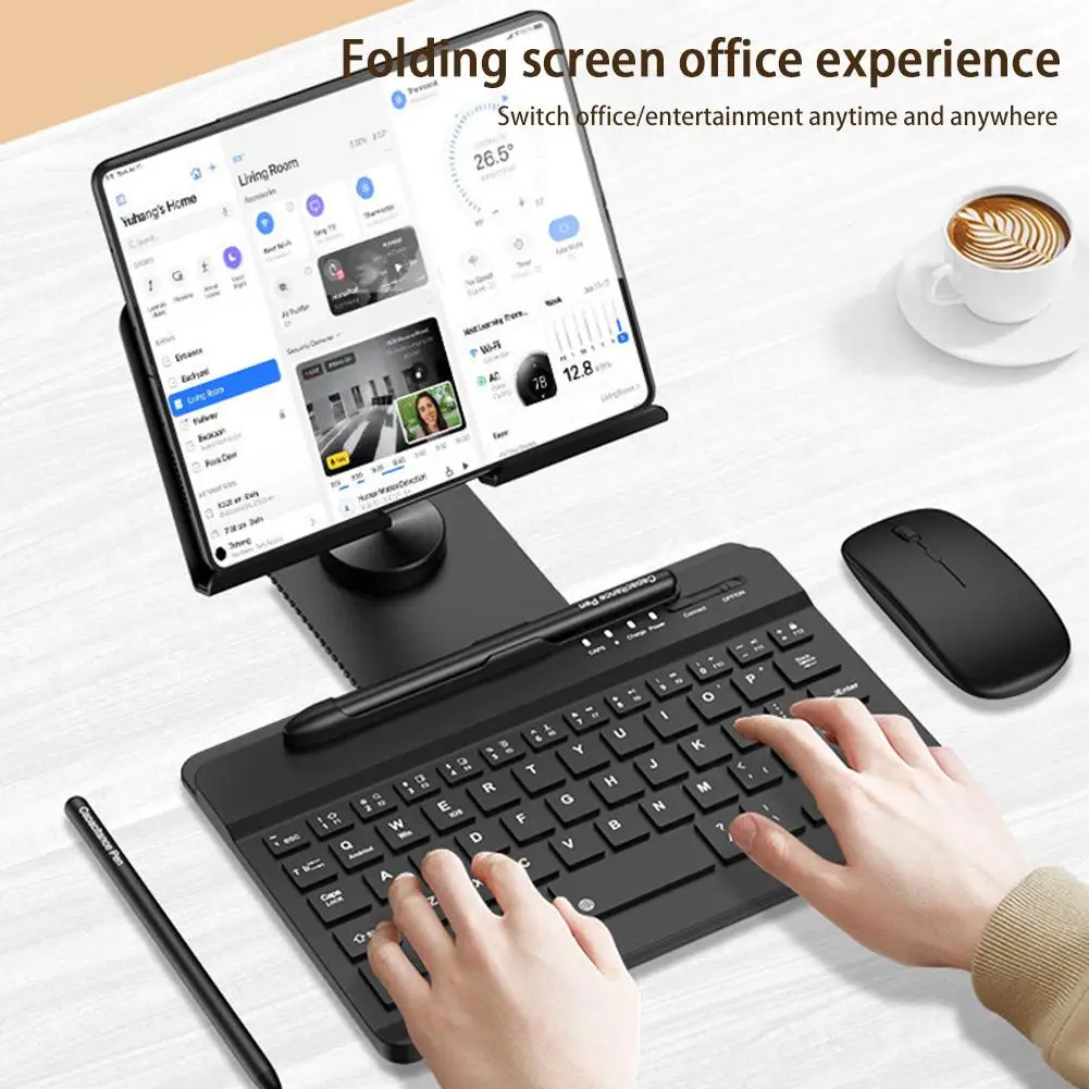 Wireless Keyboard And Mouse For Samsung Galaxy Z Fold 4 3 2 Tab IPad Tablet Bluetooth-compatible Keyboard Rotating Folding Stand images - 6