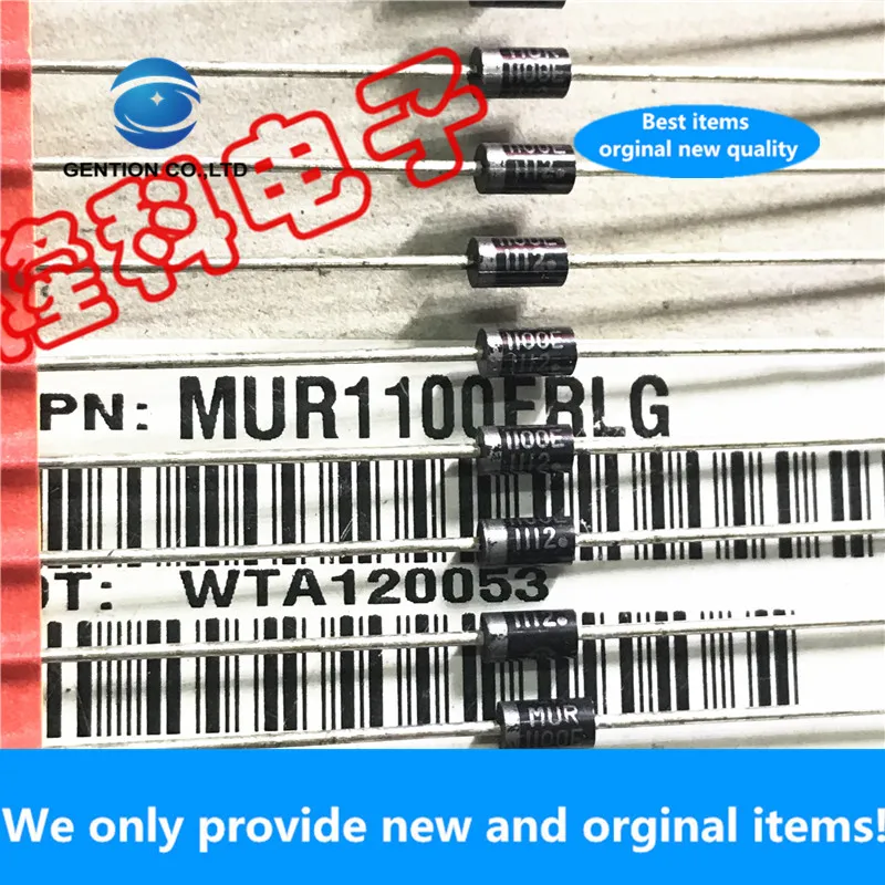 

20 шт., 100% Новый оригинальный Диод Быстрого Восстановления MUR1100ERLG, импортированный на 1 А 1000 в 75 нс