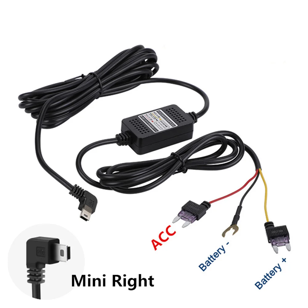 

USB Car Hard Wire Kit Box HardWire Charger Adapter For Dash Cam Camera DVR Mini USB 2.0 Avoid High Voltage Provide Power For 24h