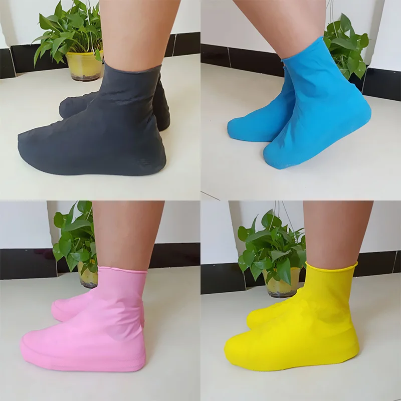 

Anti-slip Latex Shoe Covers Reusable Waterproof Rain Boot Overshoes Shoes Unisex Shoes Protectors Outdoor Rainy Days