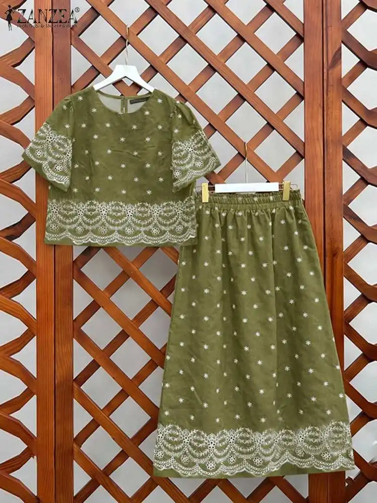 Женский короткий топ ZANZEA наряды из 2 предметов модные праздничные богемные