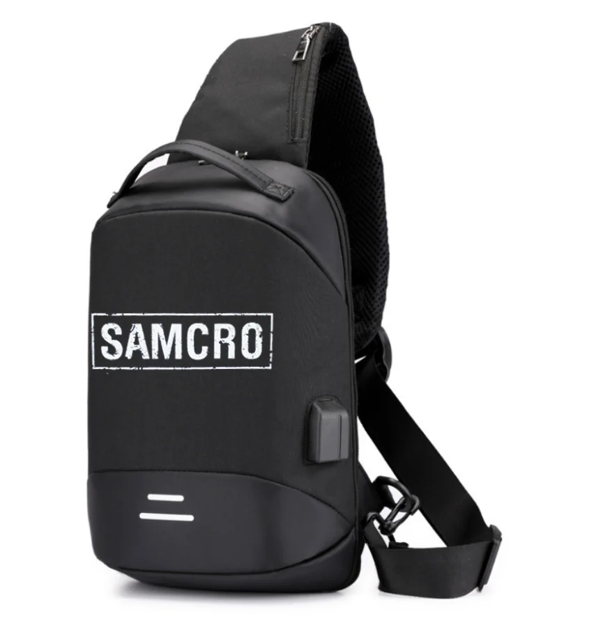 

2022 NEW Men Shoulder SONS OF ANARCHY car logo Hiking Backpack Nylon Outdoor Camping Trekking Chest Sling Bag