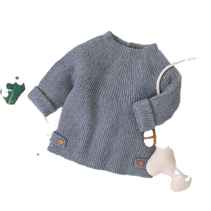 

Магазин детской одежды 2021, осенний Новый пуловер для маленьких девочек и мальчиков, вязаный свитер для маленьких девочек с круглым вырезом, ...