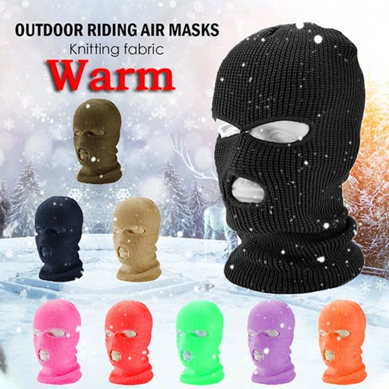

New Winter Warm Hat Three-Hole Wool Knitted Anti-Terrorist Headgear Robber Hoed Cool Gift Bandit Head Mask Outdoor Thermal Warm