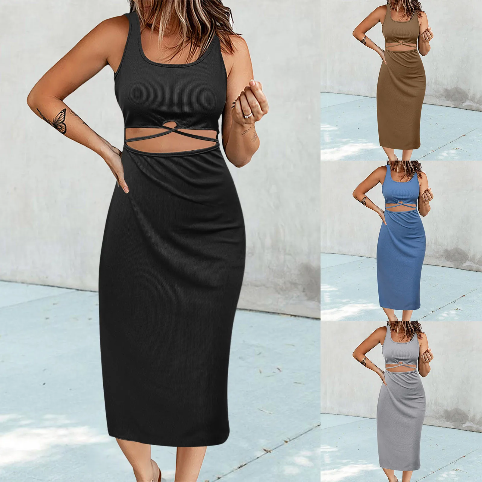 

Женское летнее платье-качели с V-образным вырезом