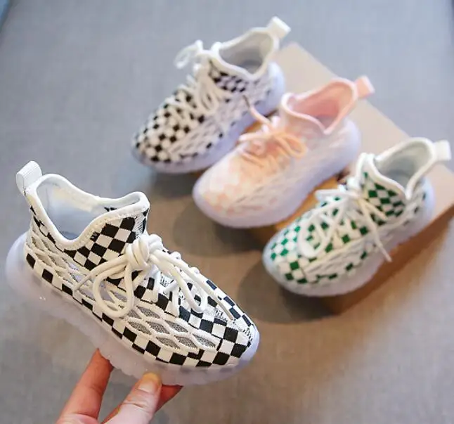 

Baby Children's Shoes Daisy Glow Kids Sneakers Girls Casual Shoes Boys Mesh Breathable Toddler Shoes 2022 Spring new mesh shoes