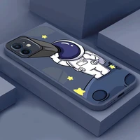 cartoon astronaut luxury phone case for apple iphone 13 12 11 pro 13 12 mini x xr xs max 6 6s 7 8 plus silicon cover smartphone
