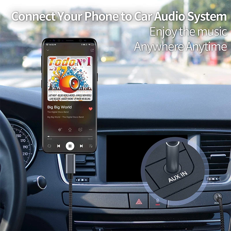 USB Type C to 3 5 мм Aux аудиокабель для iPhone 15 Pro Plus Max Samsung S23 Oneplus Автомобильные наушники