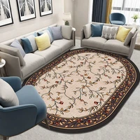 retro persian style carpet ethnic oval geometric printed living room table non slip floor mat bedroom kitchen bath area rugs