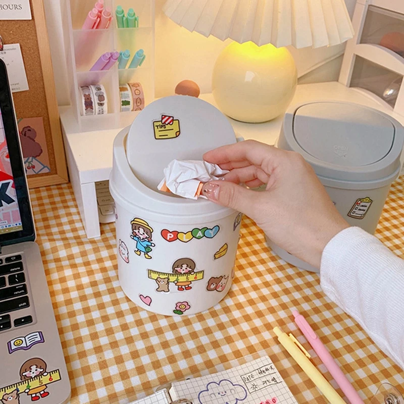 

Mini Desktop Dustbin for Desktop Cleaning High Capacity Plastic Garbage Manager for Office Supplies Paper Basket Without Sticker