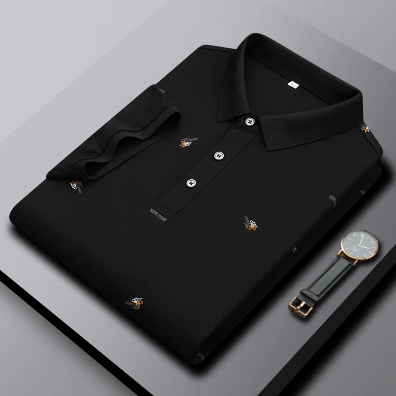 

High-end Printing Male Polo Shirt Tshirts for Men 2022 Cotton Men's Clothing Korean High-quality Logo Short Sleeve Luxury Top