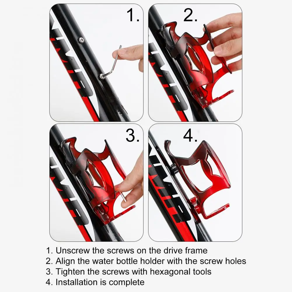 

Стойка для велосипедных бутылок, стабильная рабочая поверхность, защита от падения, жесткий градиентный цвет, PC MTB велосипедная бутылочная клетка