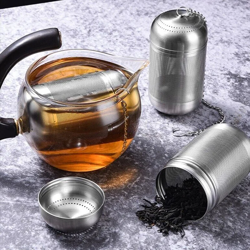 

Stainless Steel Tea Infuser Tea Leaves Spice Seasoning Ball Strainer Teapot Fine Mesh Coffee Filter Teaware Kitchen Accessories