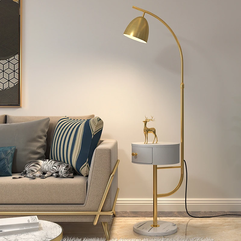 Living Room Wireless Charging Function Floor Lamps Bedroom Bedside Table Drawer Integrated Standing Lamp Decoration Bedroom