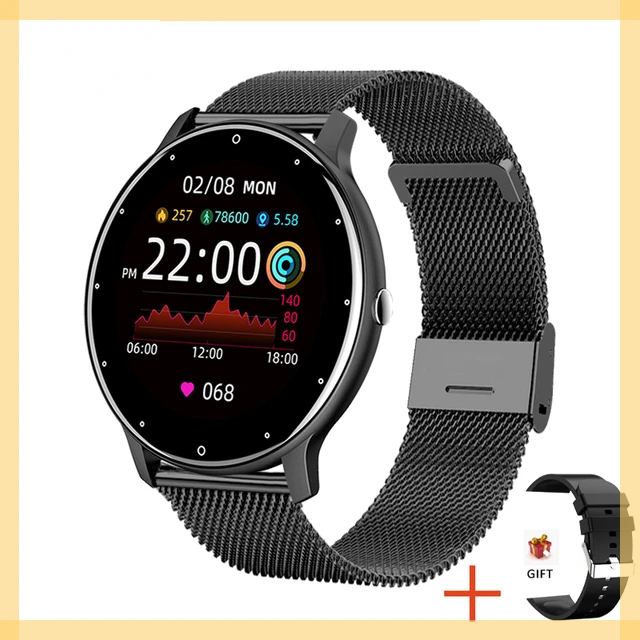 

2021 Smart watch Ladies Full touch Screen Sports Fitness watch IP67 waterproof Bluetooth For Android iOS Smart watch Female