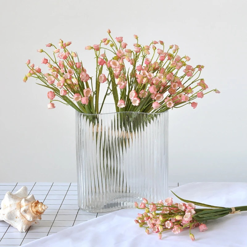 

36CM Fresh Bell Flower Artificial Flowers Hand-tied Bouquet for Home Wedding Decoration