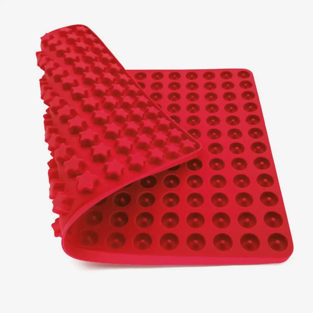 

Многофункциональный силиконовый мини-коврик для выпечки тортов безопасная Встроенная ручка 96 отверстий пятиконечная звезда форма антипри...