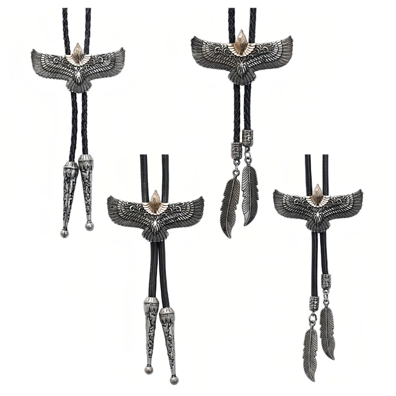 

Bolo Tie for Men Carnivals Necktie Carved Eagle Buckle Decors Halloween Necktie Drop Shipping