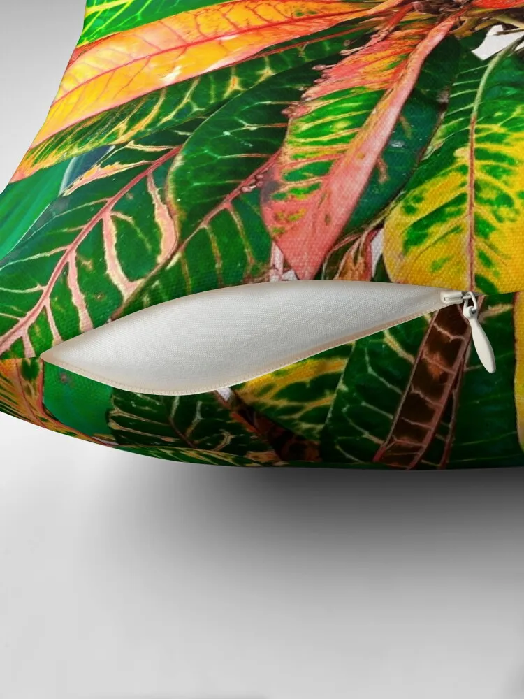 Экзотическая зеленая желтая красная подушка с листьями крокодила для сидения