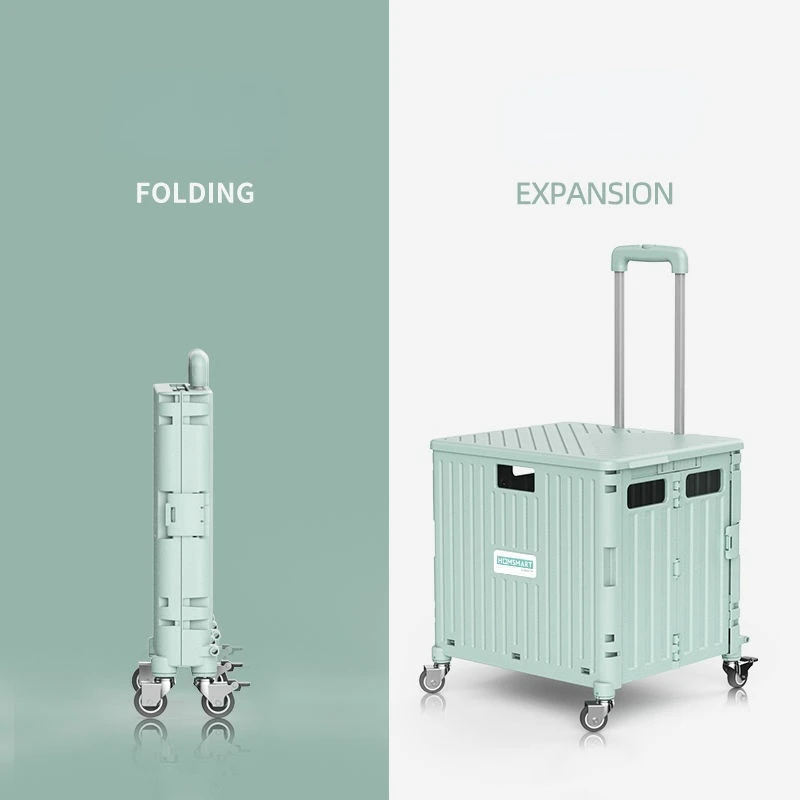 

Складная продуктовая тележка для супермаркета, большая тележка с универсальным колесом на 360 градусов, тяжелая тележка, портативная коробк...